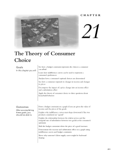 The Theory of Consumer Choice