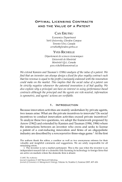Optimal Licensing Contracts and the Value of a Patent