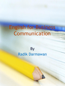English for Business Communication