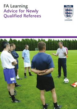 Advice for Newly Qualified Referee