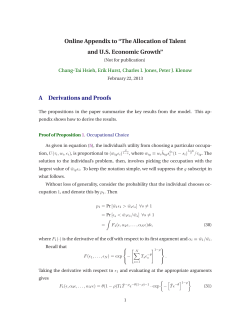 Online Appendix to &ldquo;The Allocation of Talent and U.S. Economic