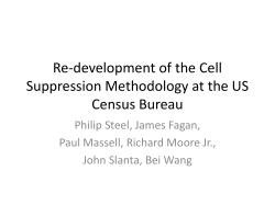 Re-development of the Cell Suppression Methodology at