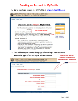 MyProfile - Florida Department of Financial Services