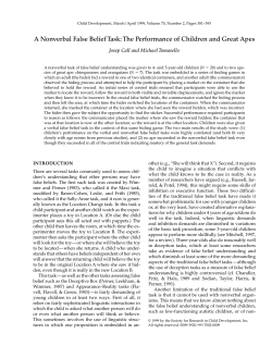 A Nonverbal False Belief Task: The Performance of Children and