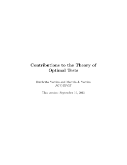 Contributions to the Theory of Optimal Tests