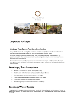 Corporate Packages Meetings / function options Meetings Winter