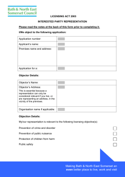Licensing Act 2003 - Representation Form (Word 335 kb)