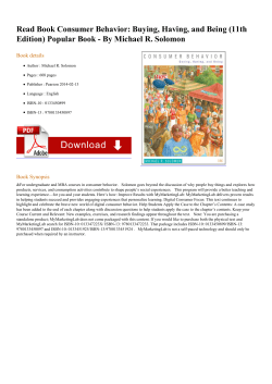 Read Book Consumer Behavior: Buying, Having, and