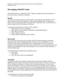 Developing SMART Goals