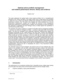 Optimal active portfolio management and relative performance drivers