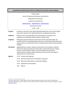 Behavioral Approach to Problem Behavior Analysis and