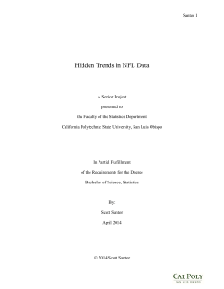 Hidden Trends in NFL Data - Digital Commons @ Cal Poly