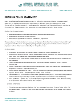 Grading Policy Statement - Atwell Netball Club