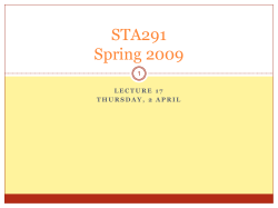 STA 291 Fall 2007