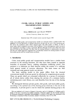 Clubs, Local Public Goods, and Transportation Models