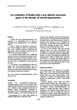 An Evaluation of Tienilic Acid, a New Diuretic Uricosuric Agent, in