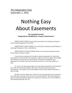 September 1, 2016 - Nothing Easy About Easements