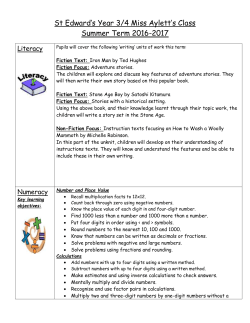 St Edward*s Year 5 Curriculum Mrs
