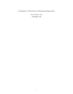 Gershgorin`s Theorem for Estimating Eigenvalues