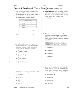 Course 1 Benchmark Test &ndash; First Quarter