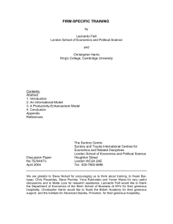 firm-specific training - STICERD