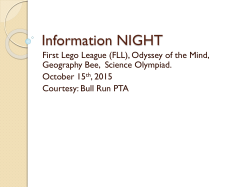 Information NIGHT - Bull Run Elementary School PTA