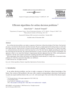 Efficient algorithms for online decision problems
