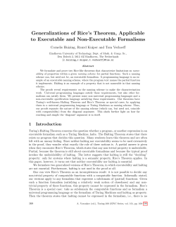 Generalizations of Rice`s Theorem, Applicable to