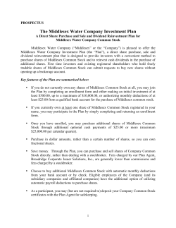 The Middlesex Water Company Investment Plan