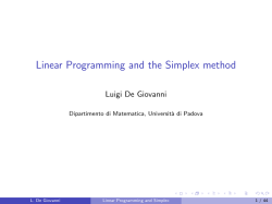 Linear Programming and the Simplex method