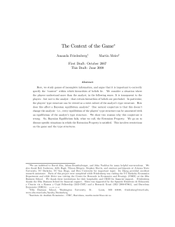 The Context of the Game