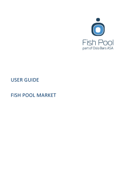 USER GUIDE FISH POOL MARKET