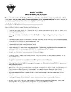 Players/Parents Code of Conduct