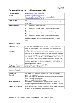 MC/16/13 The Value of Human Life / Position on Assisted Dying