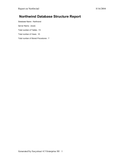 Northwind Database Structure Report
