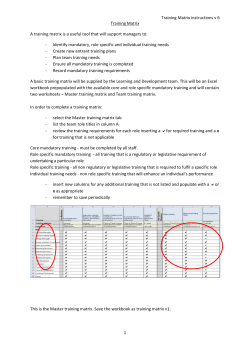 Training Matrix instructions v 6 Training Matrix A training matrix is a