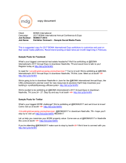 Job Name: Exhibitor Outreach – Sample Social Media Posts