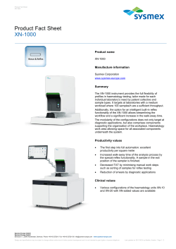 Product Fact Sheet XN-1000