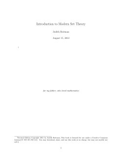 Introduction to Modern Set Theory