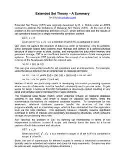 Extended Set Theory – A Summary