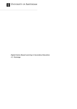 Digital Game-Based Learning in Secondary Education. J.C. Huizenga