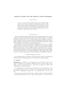 Perfect Graphs and the Perfect Graph theorems