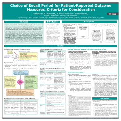 Choice of Recall Period for Patient