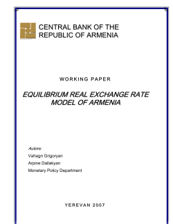 EQUILIBRIUM REAL EXCHANGE RATE MODEL OF ARMENI AA