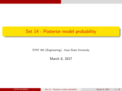 Set 14 - Posterior model probability