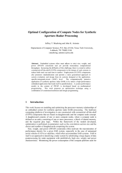 Optimal Configuration of Compute Nodes for Synthetic Aperture