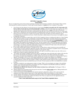 2015/2016 Competitive Season Team Policies I have read