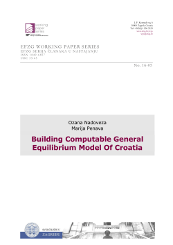 Building Computable General Equilibrium Model Of Croatia