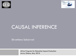 Causal Inference - World Bank Group