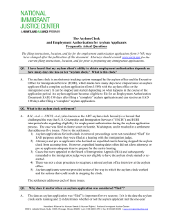 The Asylum Clock and Employment Authorization for Asylum